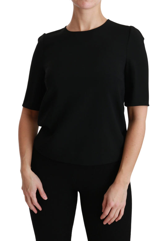 Dolce & Gabbana Black Short Sleeve Casual Top Stretch Blouse Dolce & Gabbana