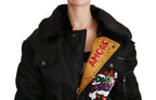 Dolce & Gabbana Black Queen Crown Sequined Bomber Jacket - Eljoys Fashion 
