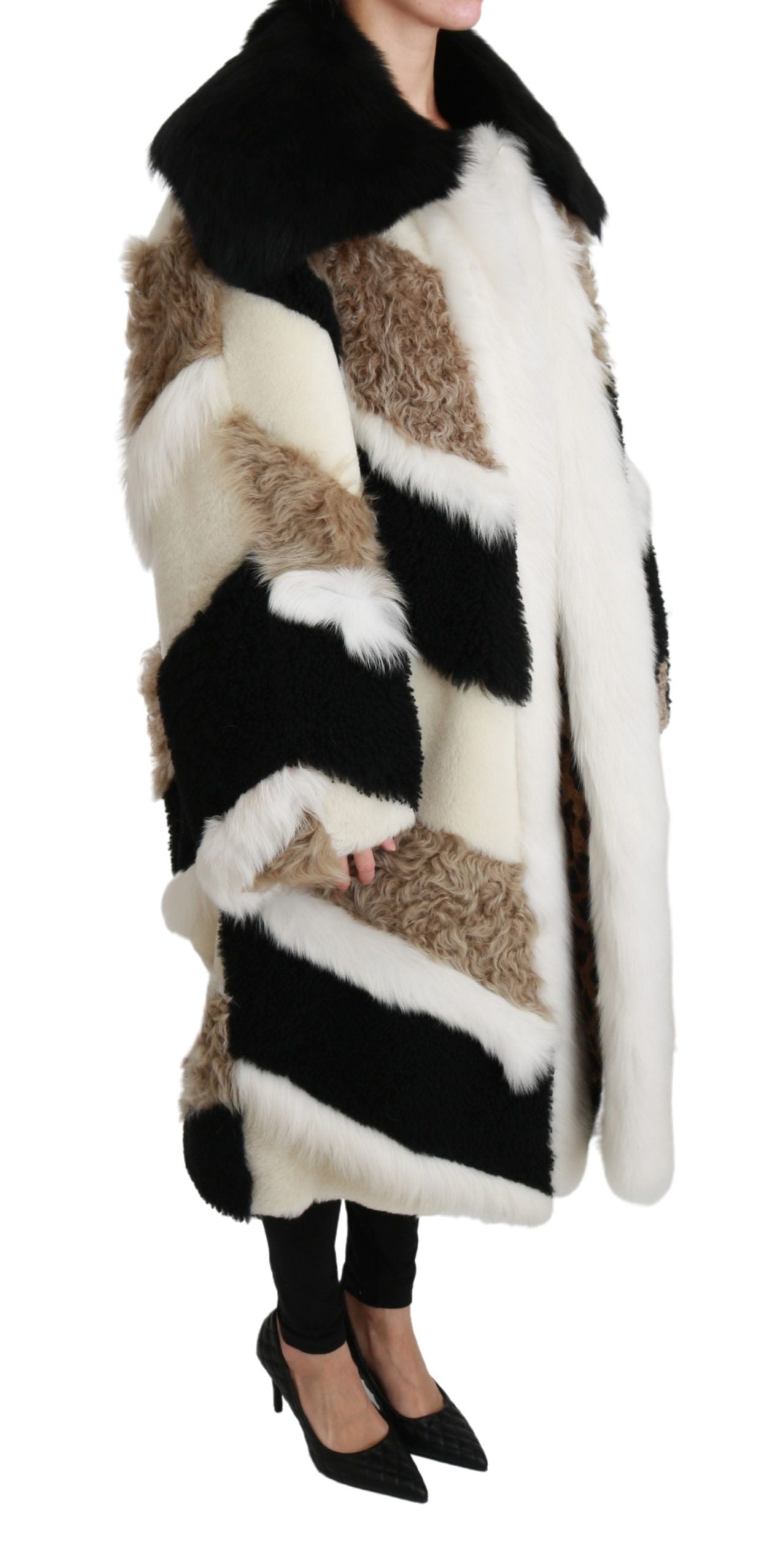 Dolce & Gabbana Sheep Fur Shearling Cape Jacket Coat Dolce & Gabbana