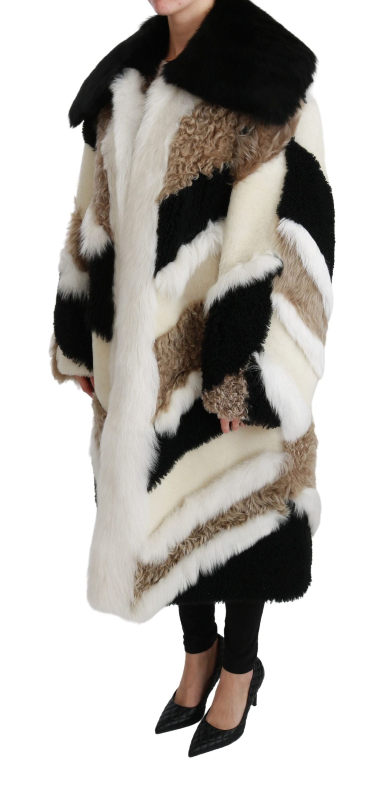 Dolce & Gabbana Sheep Fur Shearling Cape Jacket Coat Dolce & Gabbana