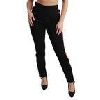 Dolce & Gabbana Black Skinny Stretch Fox Head Cotton Pants