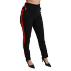 Dolce & Gabbana Black Skinny Stretch Fox Head Cotton Pants