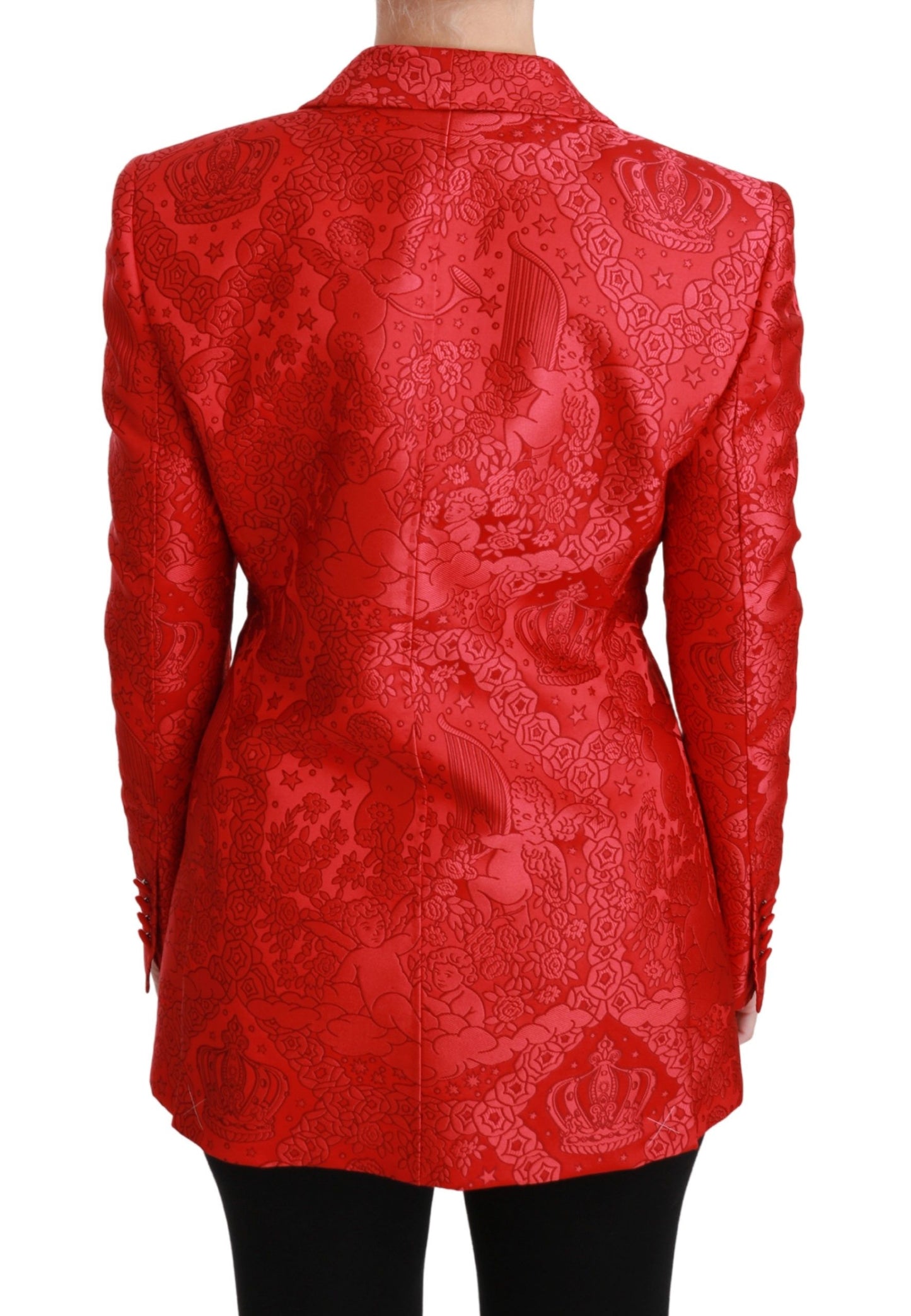 Dolce & Gabbana Red Floral Angel Blazer Coat Jacket Dolce & Gabbana