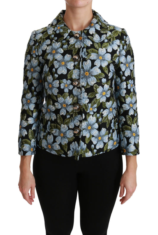 Dolce & Gabbana Multicolor Floral Blazer Coat Polyester Jacket Dolce & Gabbana