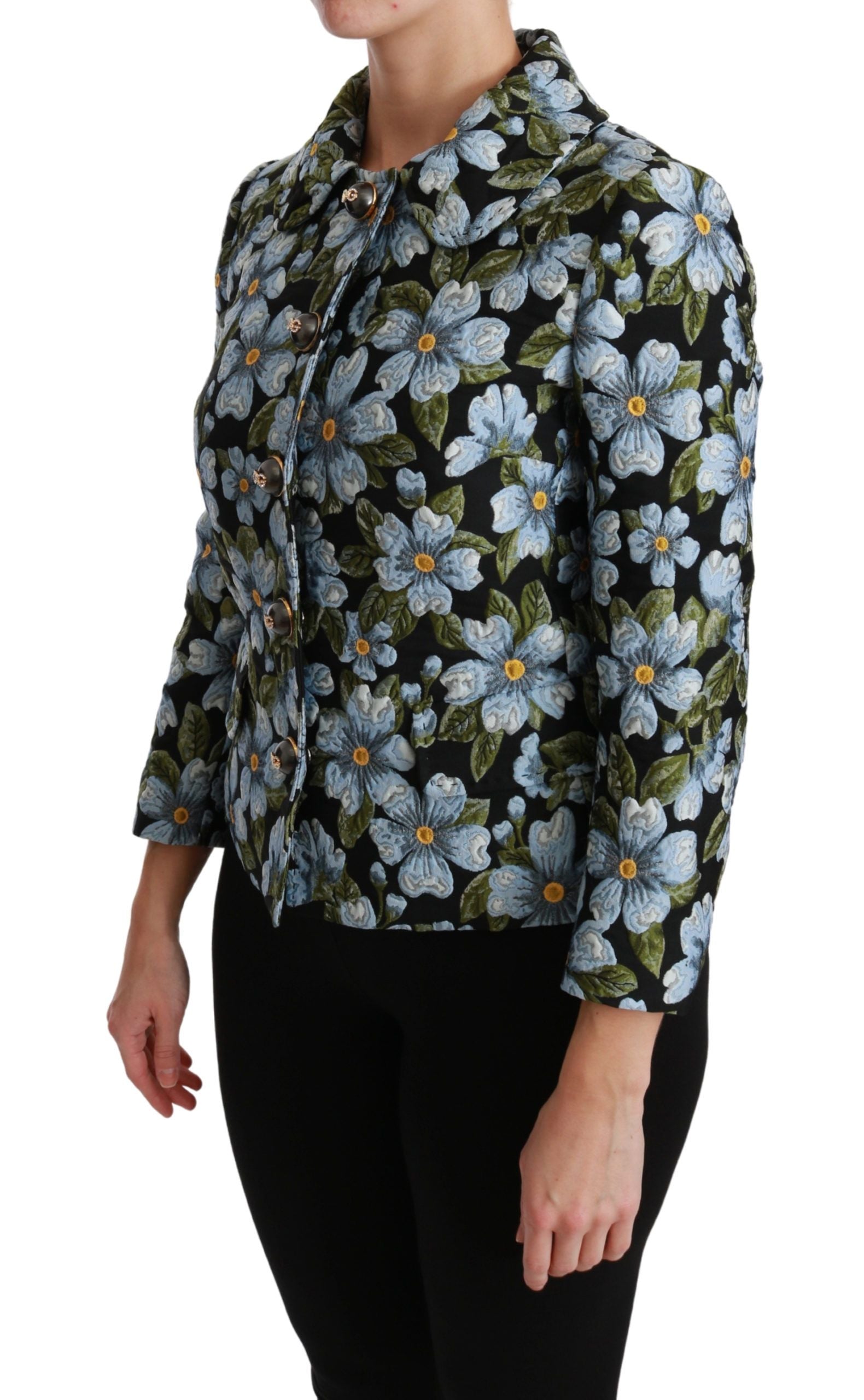 Dolce & Gabbana Multicolor Floral Blazer Coat Polyester Jacket Dolce & Gabbana