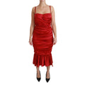 Dolce & Gabbana Red Silk Stretch Mermaid Bodycon Dress