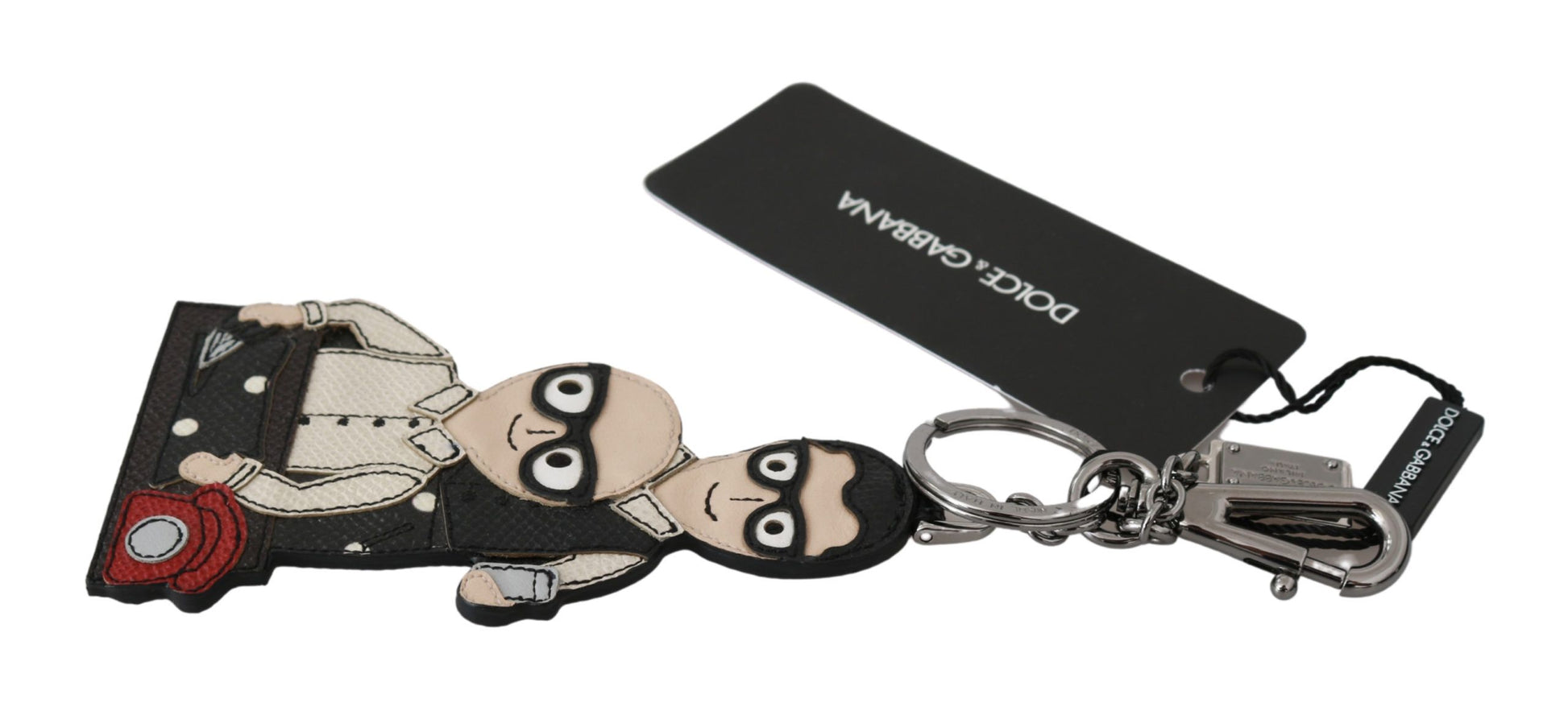 Dolce & Gabbana Leather Dominico Stefano #DGFAMILY Logo Badge Keychain Dolce & Gabbana