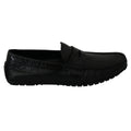 Dolce & Gabbana Black Lizard Leather Flat Loafers Shoes