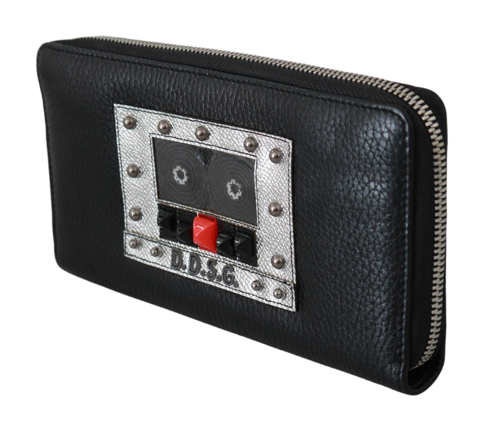 Dolce & Gabbana Black Mens Zipper Continental Purse 100% Leather Wallet Dolce & Gabbana
