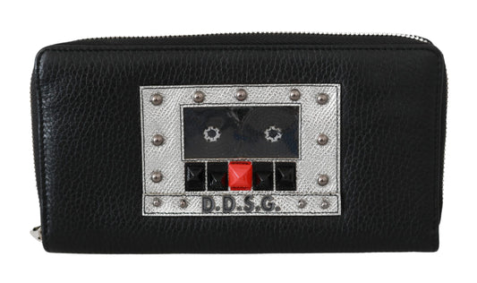 Dolce & Gabbana Black Mens Zipper Continental Purse 100% Leather Wallet Dolce & Gabbana