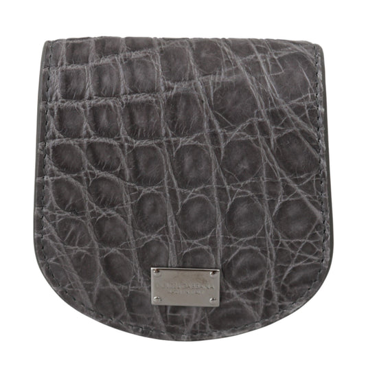 Dolce & Gabbana Gray Exotic Skin Condom Case Holder Pocket Wallet Dolce & Gabbana