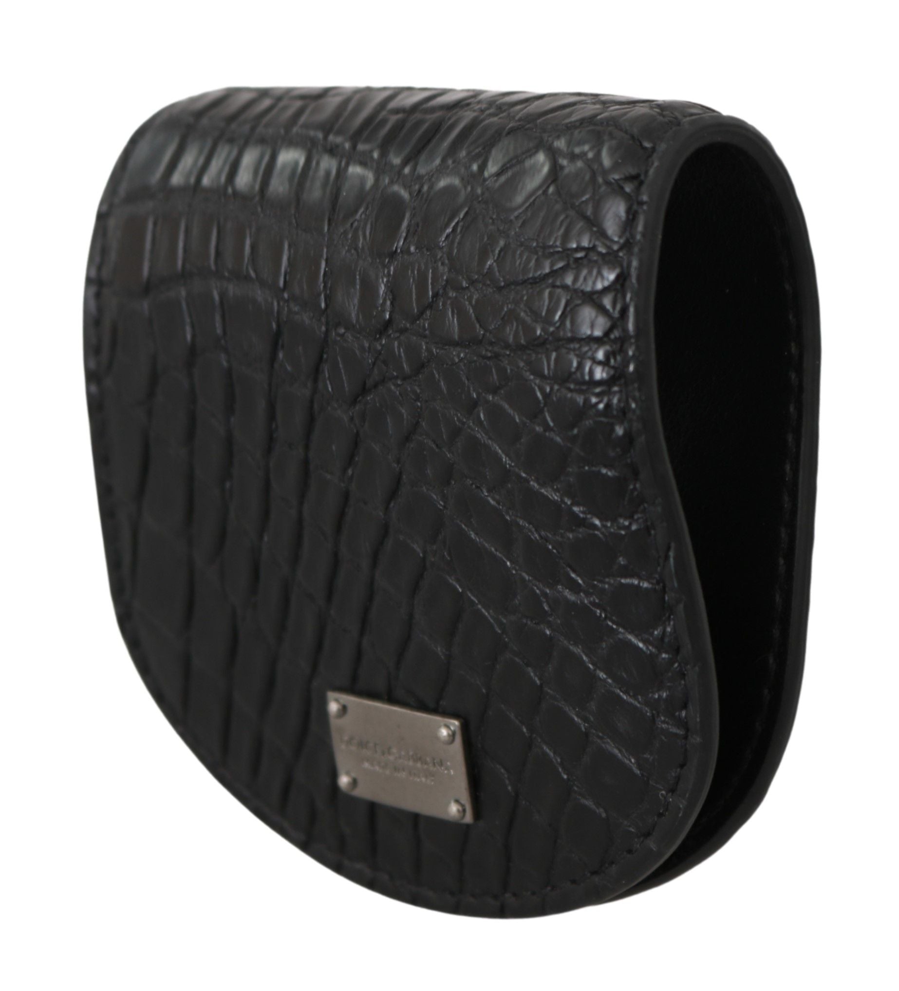 Dolce & Gabbana Black Exotic Skin Pocket Condom Case Holder Dolce & Gabbana