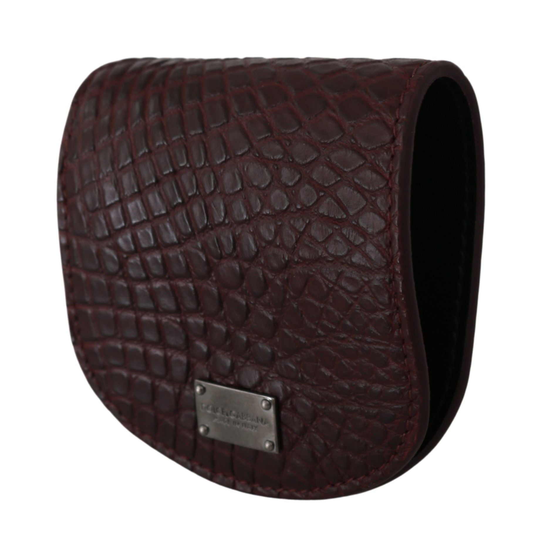 Dolce & Gabbana Brown Exotic Skin Pocket Condom Case Holder Dolce & Gabbana