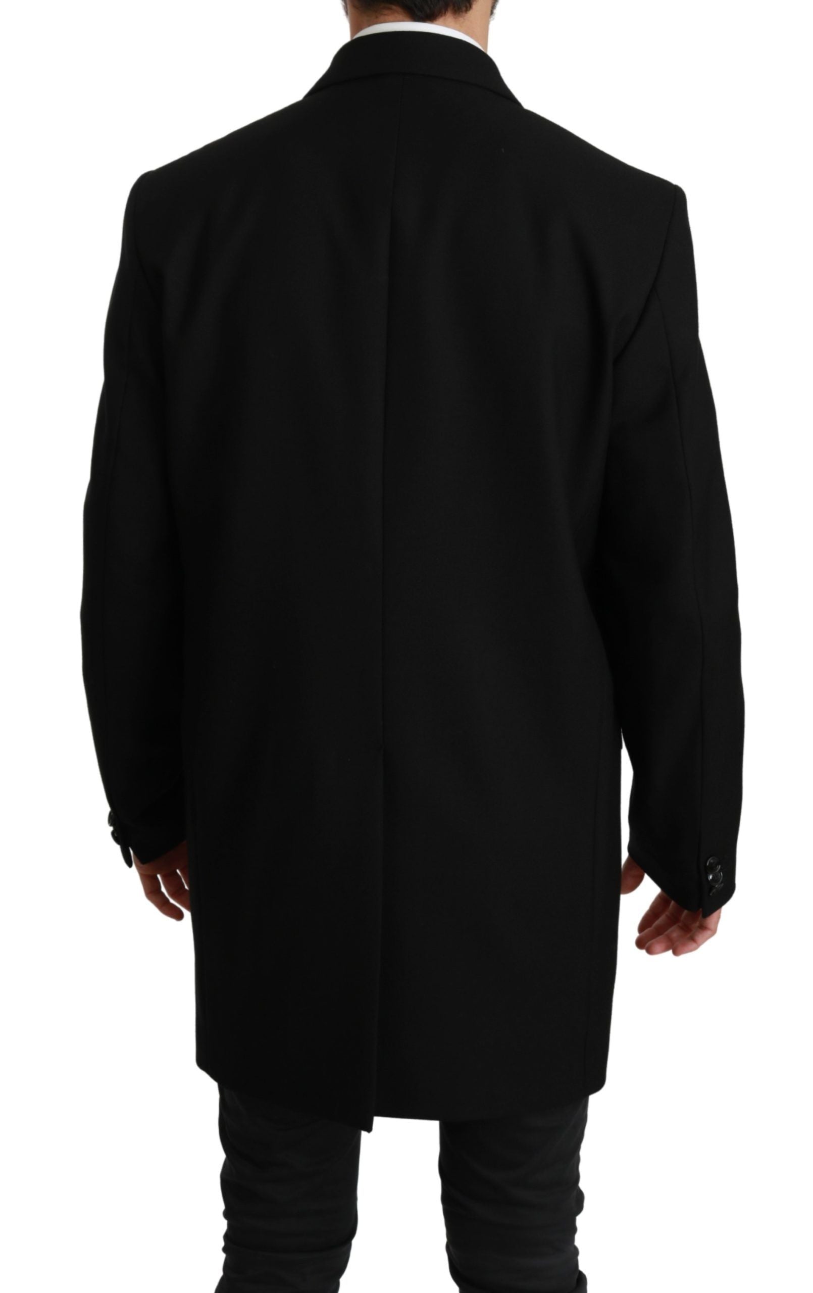 Dolce & Gabbana Black 100% Wool Jacket Coat Blazer Dolce & Gabbana