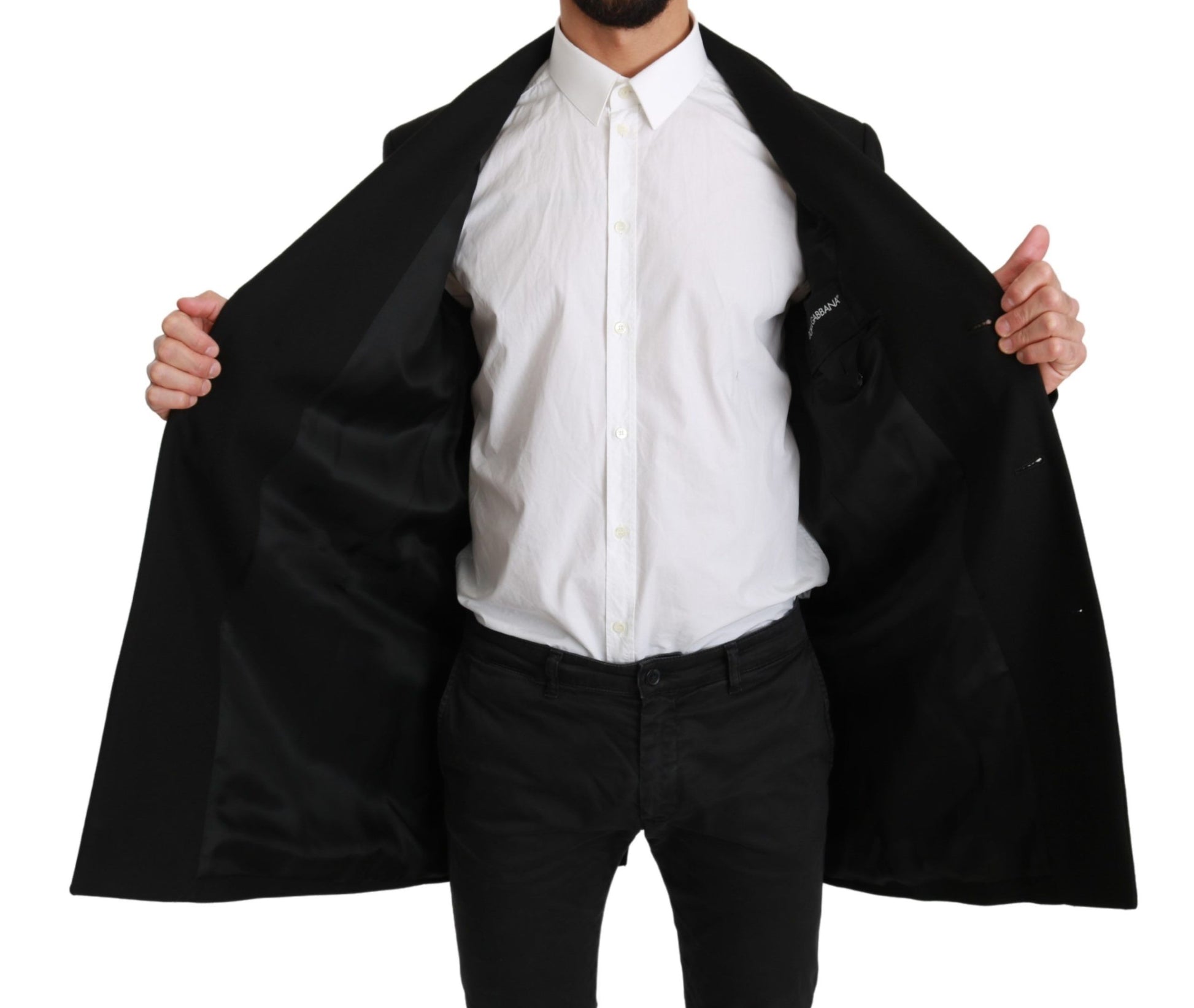 Dolce & Gabbana Black 100% Wool Jacket Coat Blazer Dolce & Gabbana