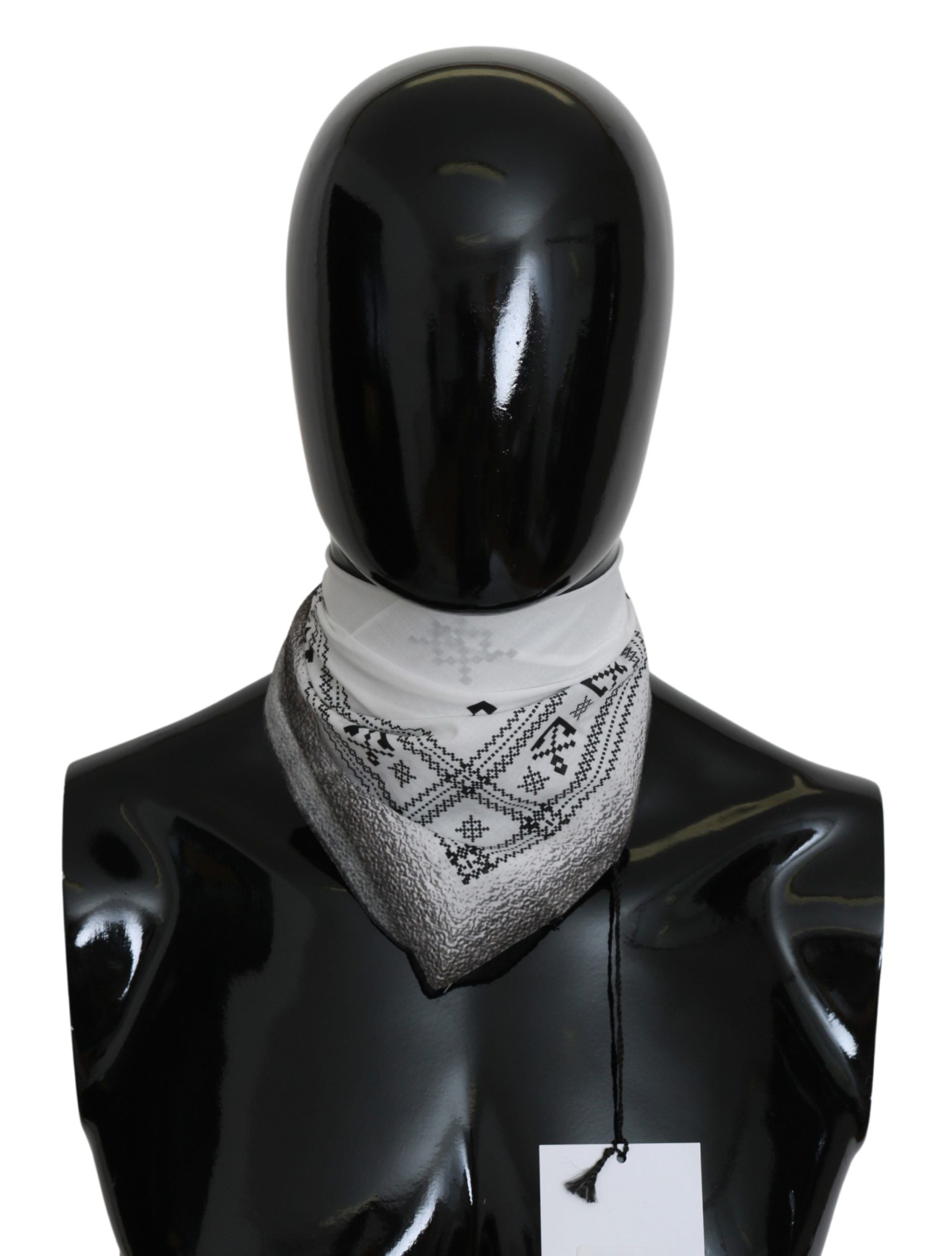 Costume National White Printed Bandana Cotton Scarf Costume National