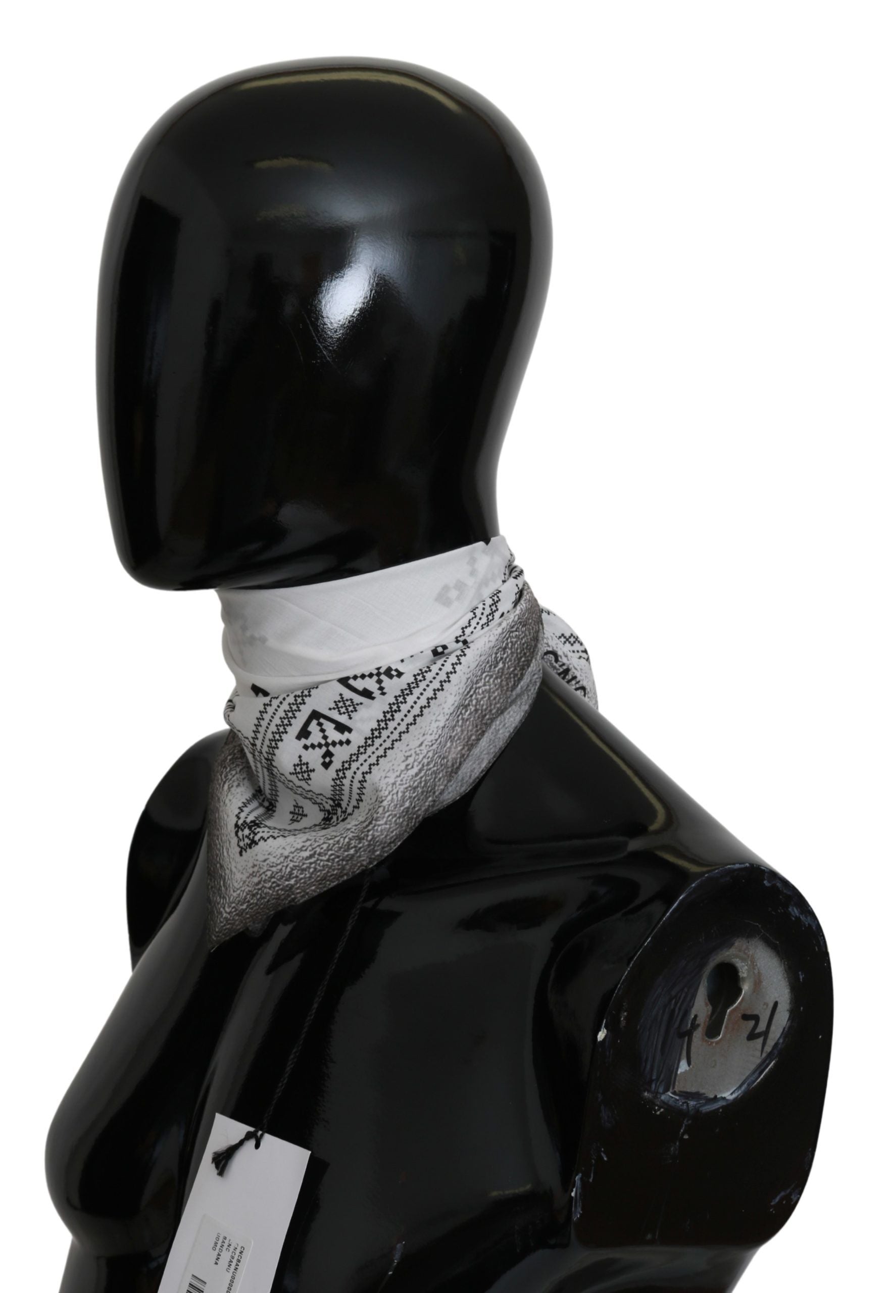 Costume National White Printed Bandana Cotton Scarf Costume National