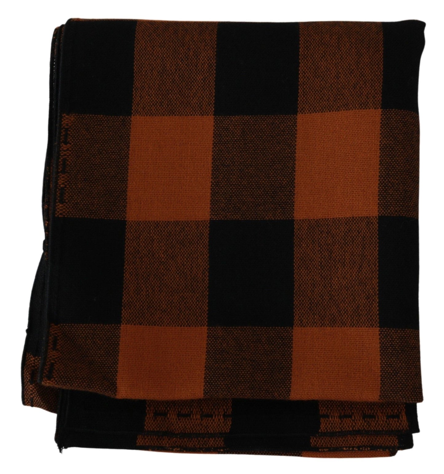 Costume National Orange Check Neck Wrap Shawl Scarf Costume National