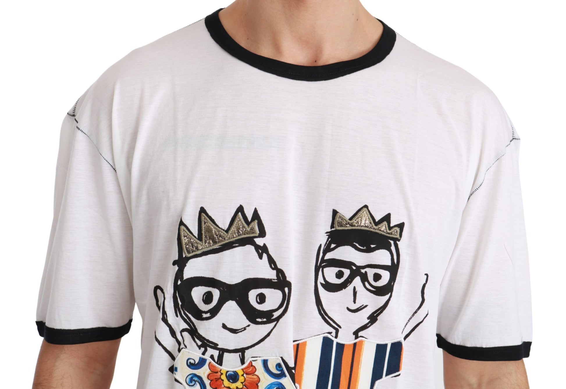 Dolce & Gabbana White Men Print #dgfamily Cotton T-shirt Dolce & Gabbana