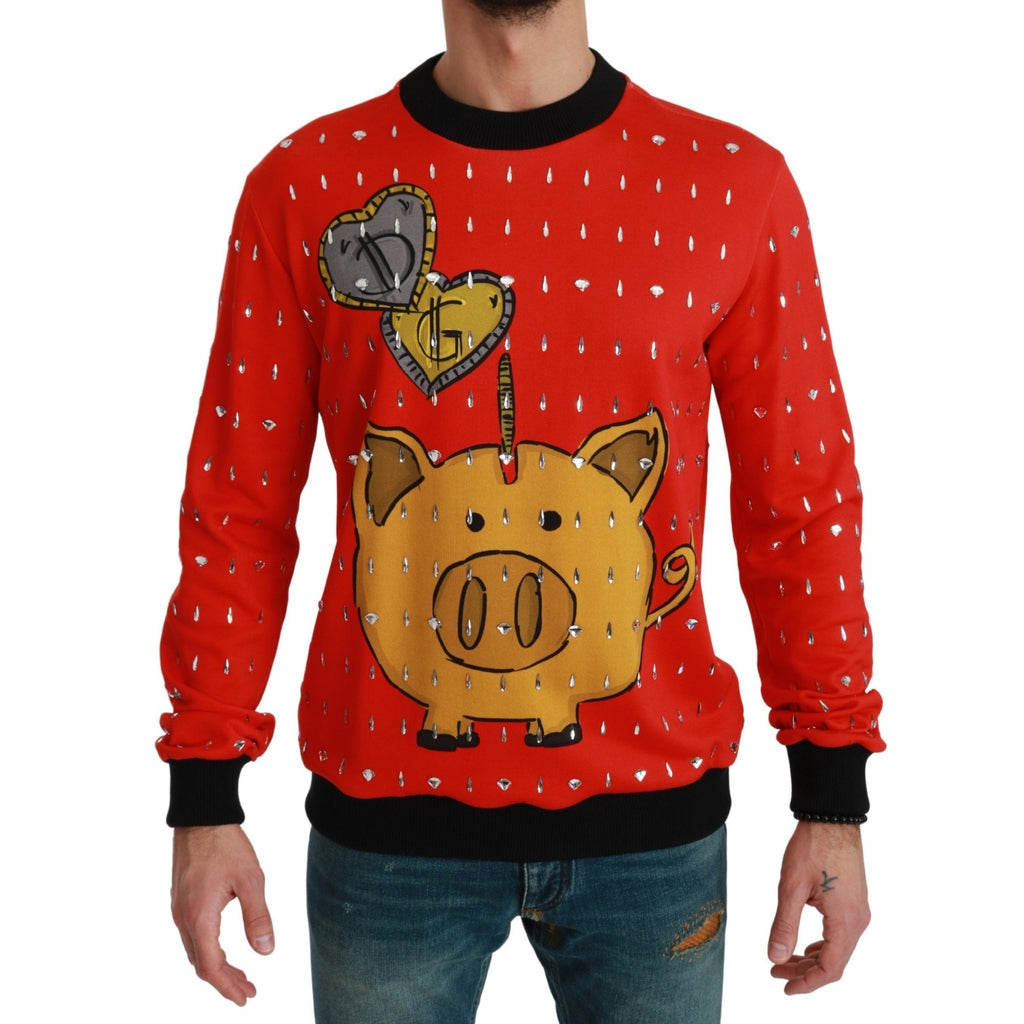Dolce & Gabbana Red Crystal Pig of the Year Sweater