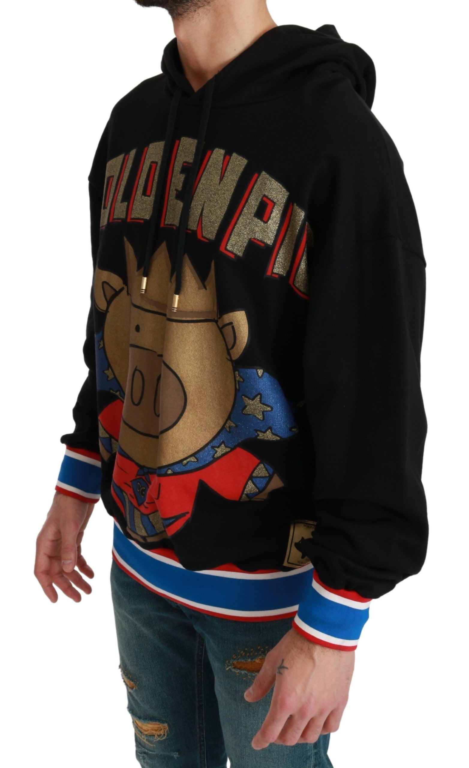 Dolce & Gabbana Black Sweater Pig of the Year Hooded Dolce & Gabbana