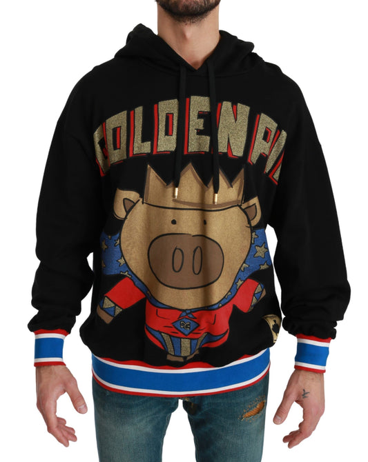Dolce & Gabbana Black Sweater Pig of the Year Hooded Dolce & Gabbana