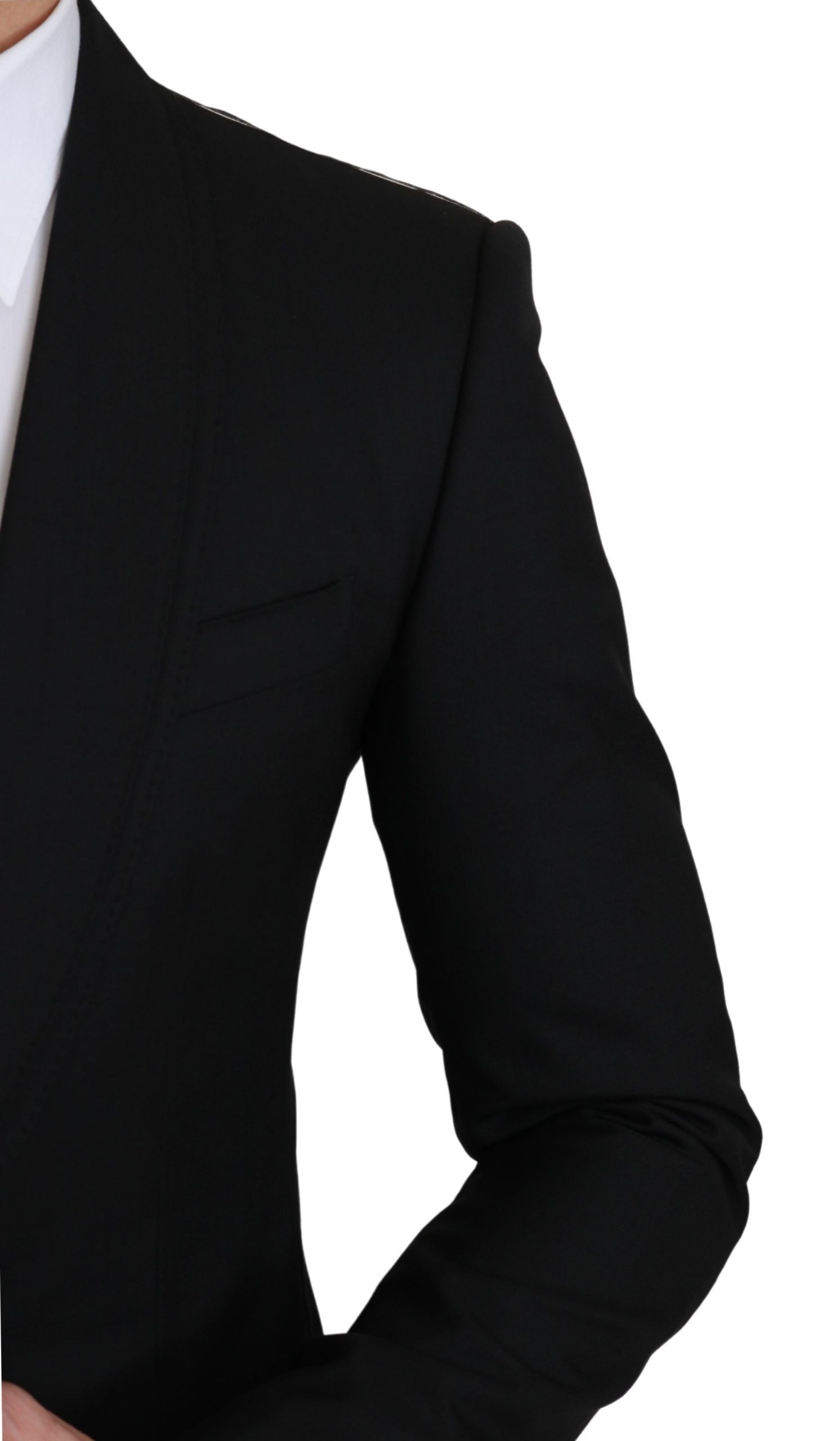 Dolce & Gabbana Black Single Breasted Formal Wool Blazer Dolce & Gabbana