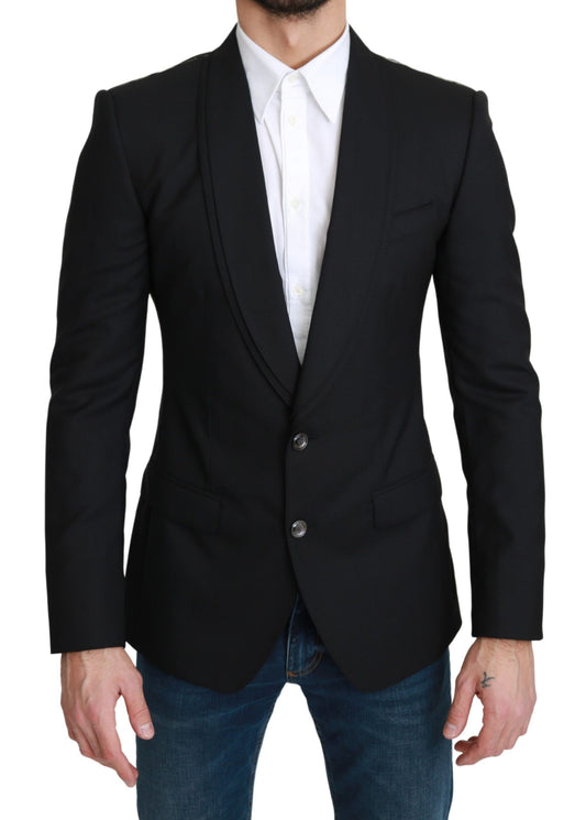 Dolce & Gabbana Black Single Breasted Formal Wool Blazer Dolce & Gabbana