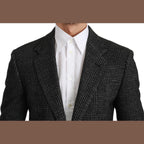 Dolce & Gabbana Gray Plaid Check Slim Fit Jacket Blazer