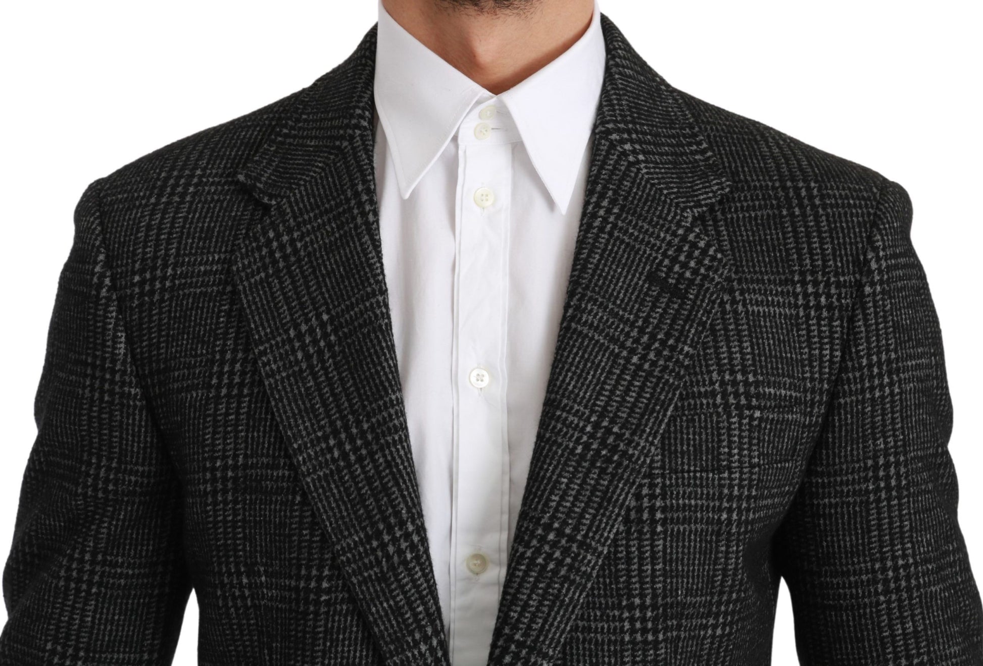 Dolce & Gabbana Gray Plaid Check Slim Fit Jacket Blazer Dolce & Gabbana
