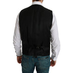 Dolce & Gabbana White Black Stripes Waistcoat Formal Vest