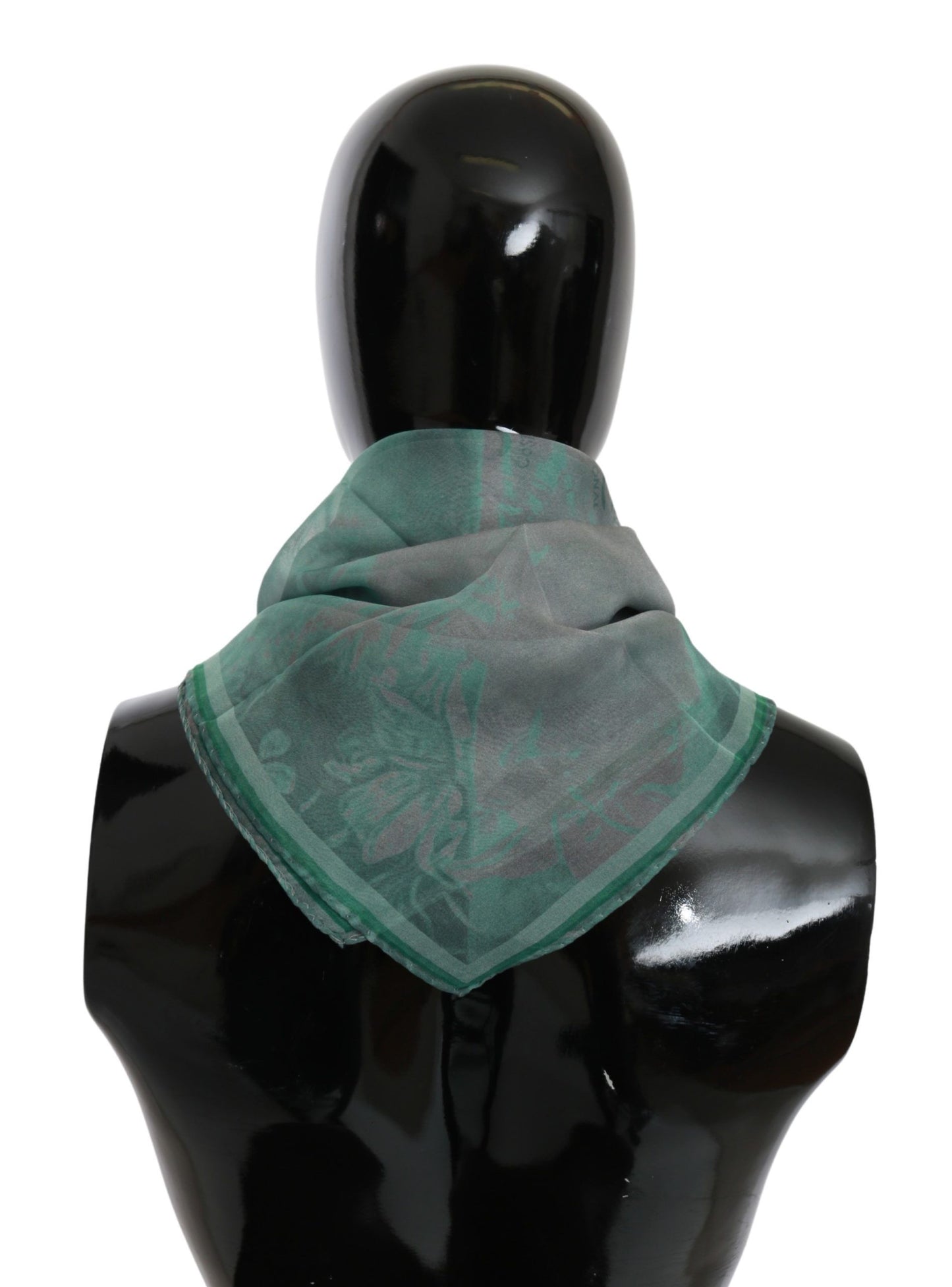 Costume National Green Silk Shawl Foulard Wrap Scarf Costume National
