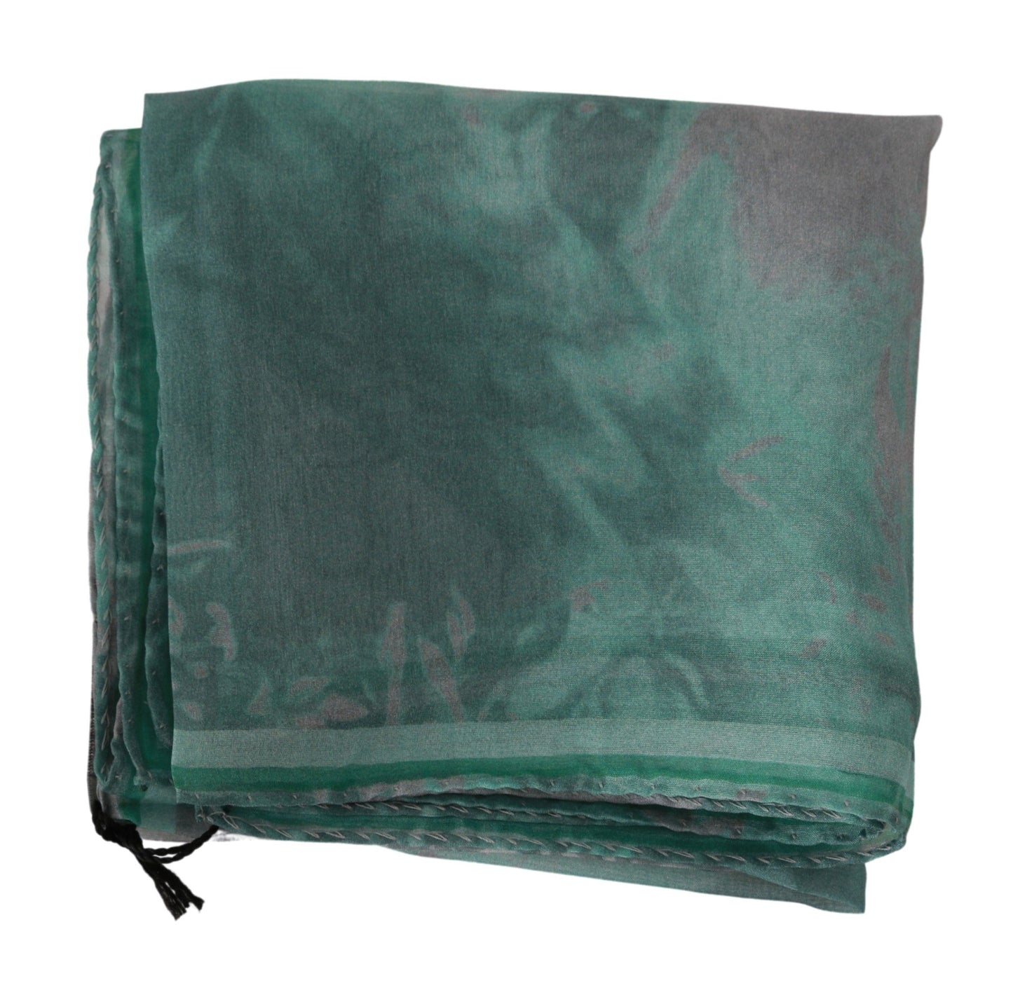 Costume National Green Silk Shawl Foulard Wrap Scarf Costume National
