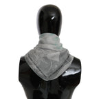 Costume National Gray Silk Shawl Foulard Wrap Scarf