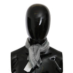 Costume National Gray Silk Shawl Foulard Wrap Scarf