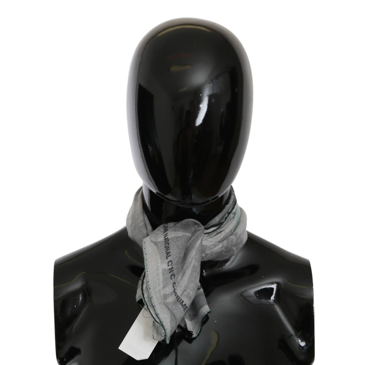 Costume National Gray Silk Shawl Foulard Wrap Scarf