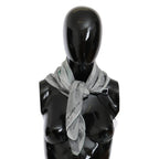 Costume National Gray Silk Shawl Foulard Wrap Scarf