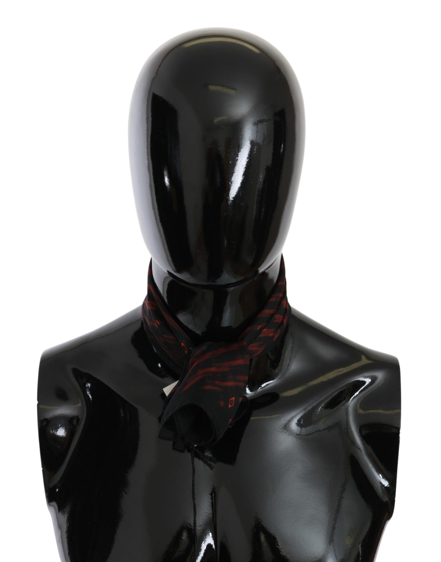 Costume National Black Orange 100% Silk Branded Scarf Costume National