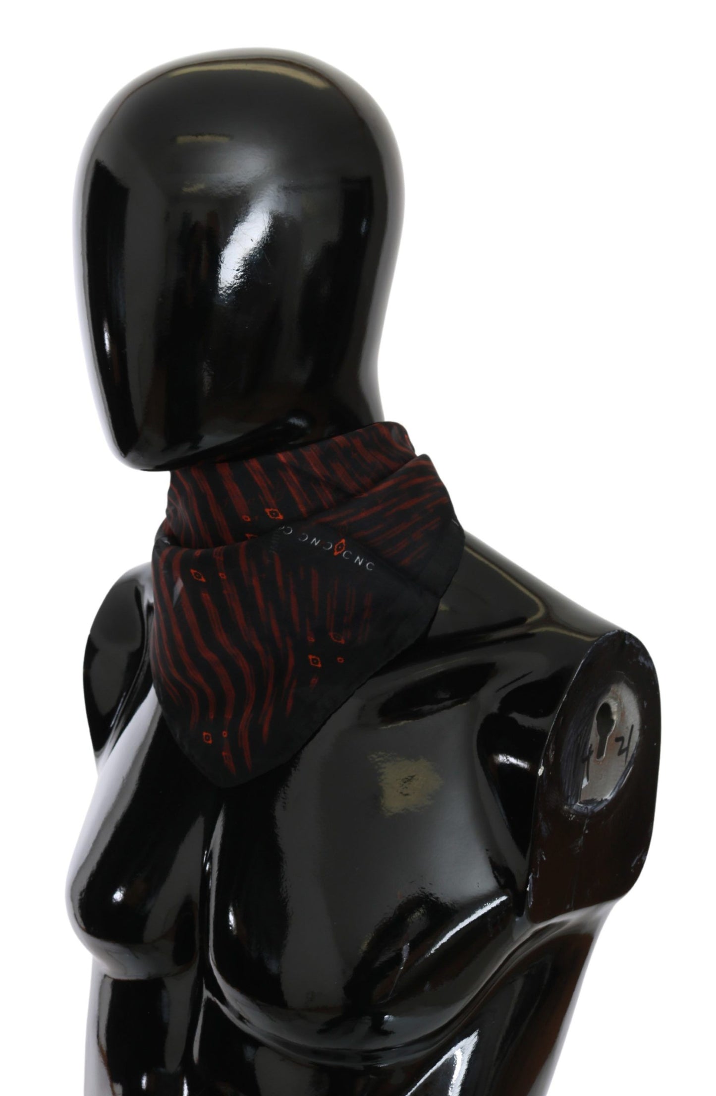 Costume National Black Orange 100% Silk Branded Scarf Costume National