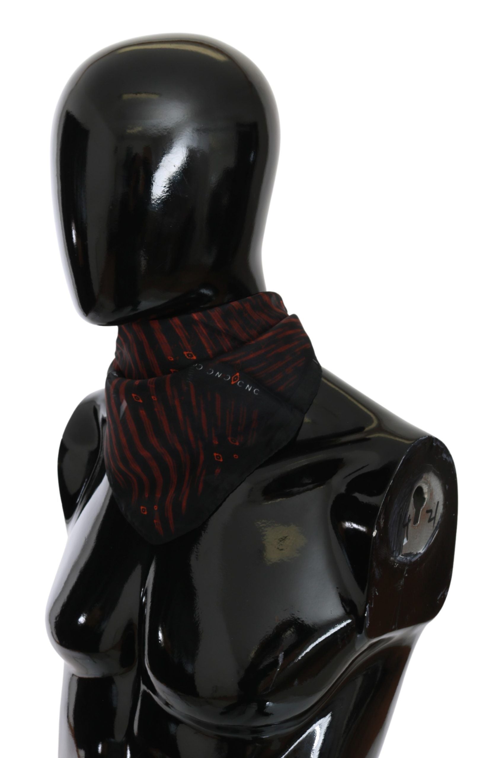 Costume National Black Orange 100% Silk Branded Scarf Costume National