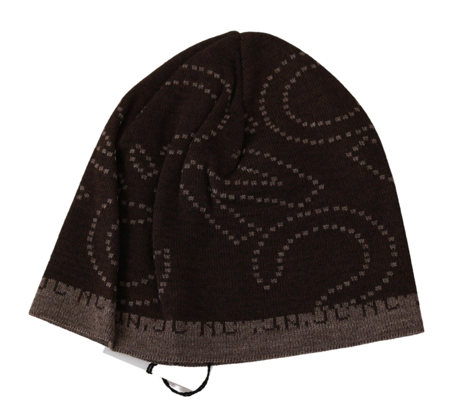 Costume National Beanie Brown Wool Blend Branded Hat Costume National