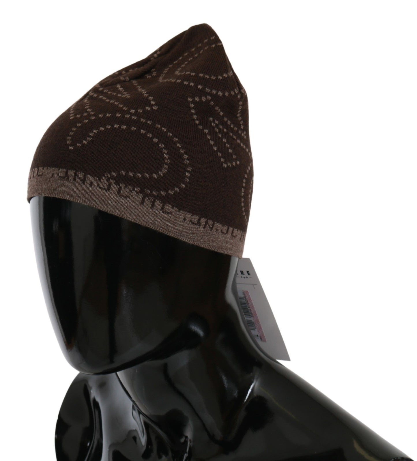 Costume National Beanie Brown Wool Blend Branded Hat Costume National