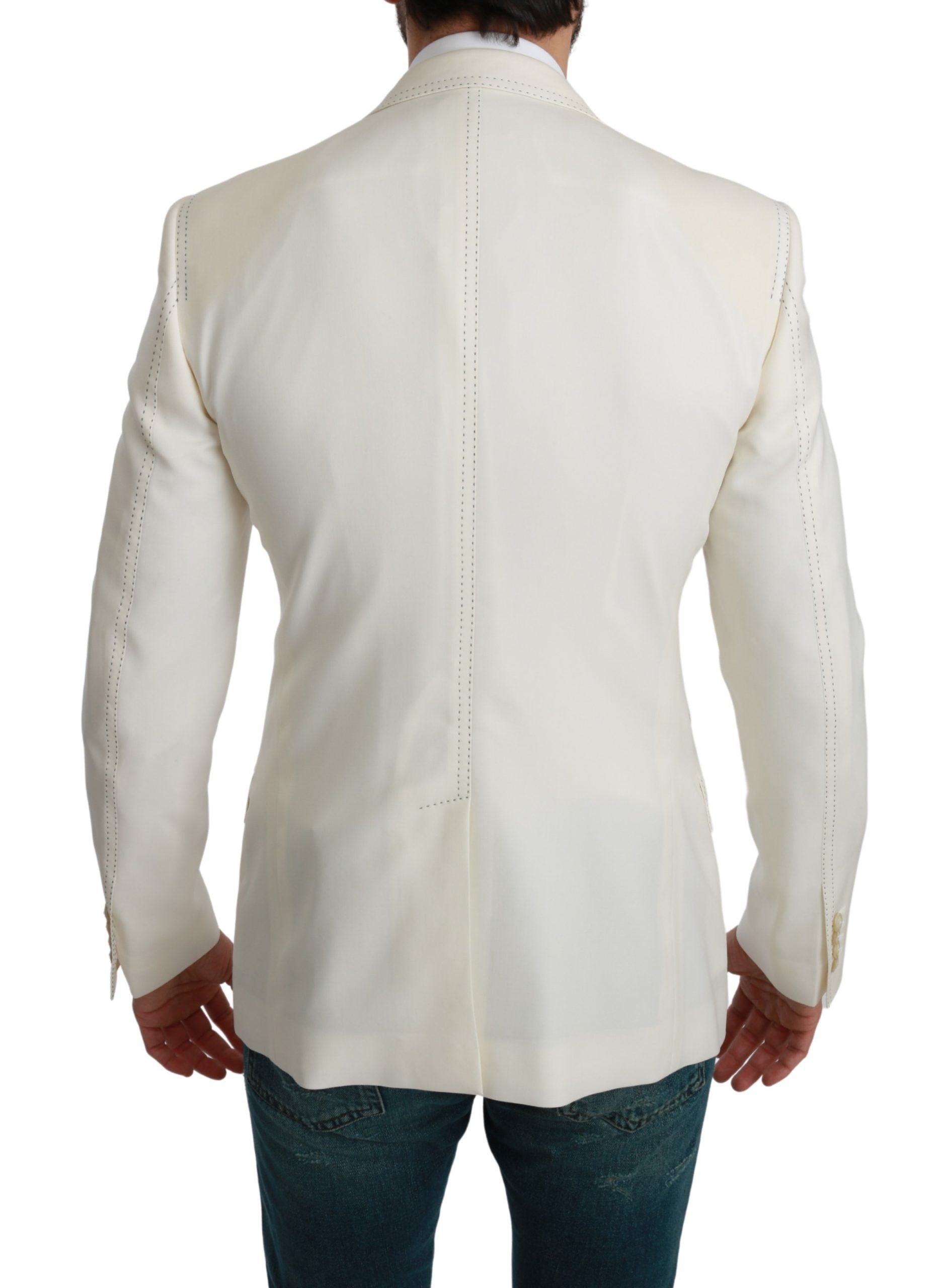 Dolce & Gabbana SICILIA Cream Single Breasted Formal Blazer Dolce & Gabbana