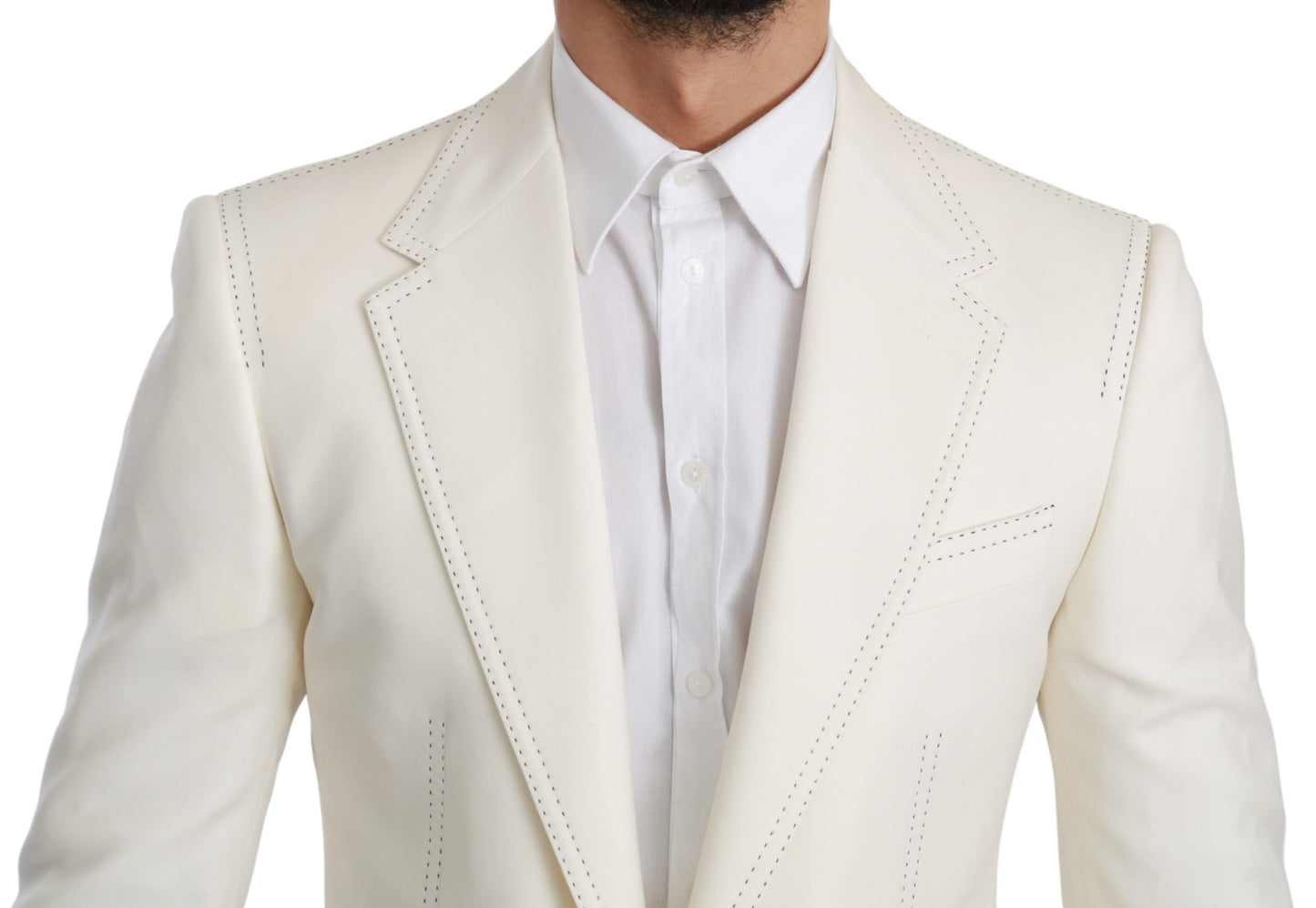 Dolce & Gabbana SICILIA Cream Single Breasted Formal Blazer Dolce & Gabbana