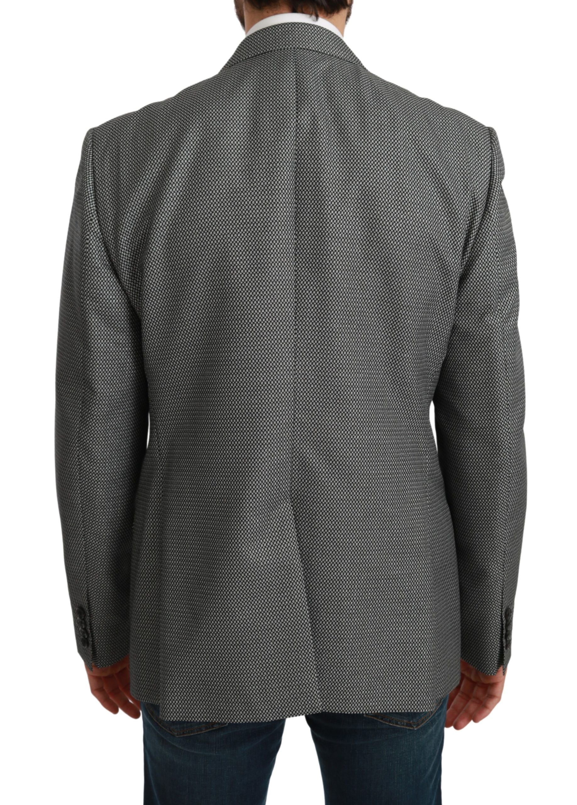 Dolce & Gabbana Gray Slim Fit Formal MARTINI Blazer Dolce & Gabbana