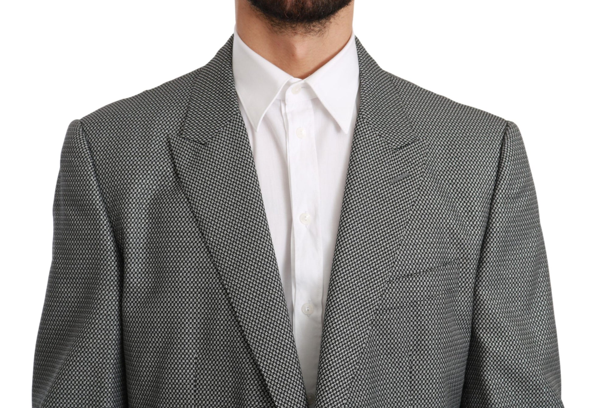 Dolce & Gabbana Gray Slim Fit Formal MARTINI Blazer Dolce & Gabbana