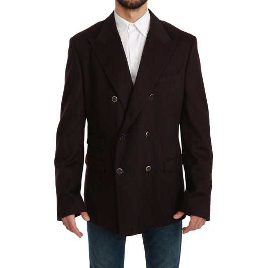 Dolce & Gabbana Bordeaux Cashmere Coat TAORMINA Blazer Dolce & Gabbana