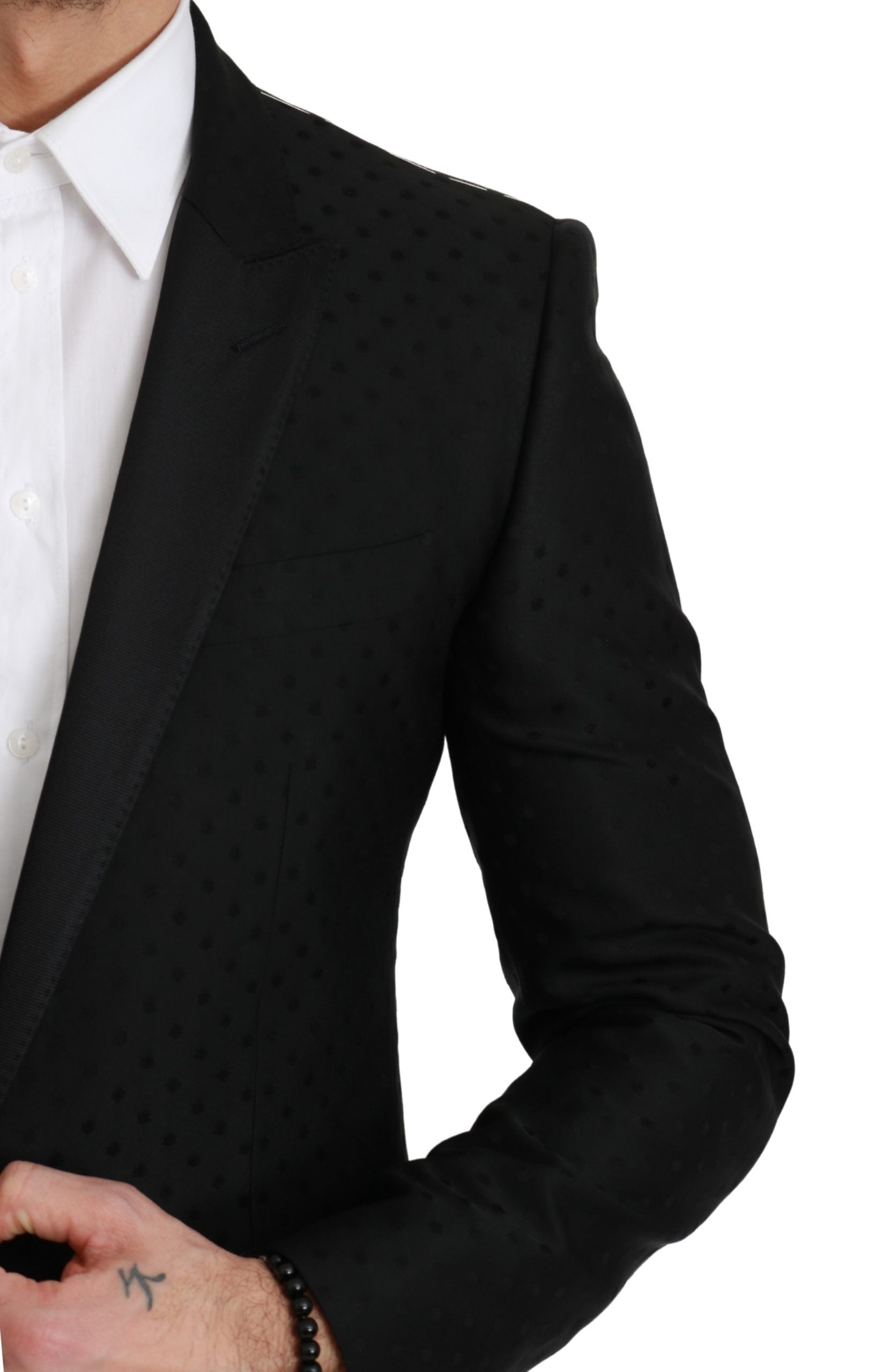 Dolce & Gabbana Black Slim Fit Coat Jacket MARTINI Blazer Dolce & Gabbana