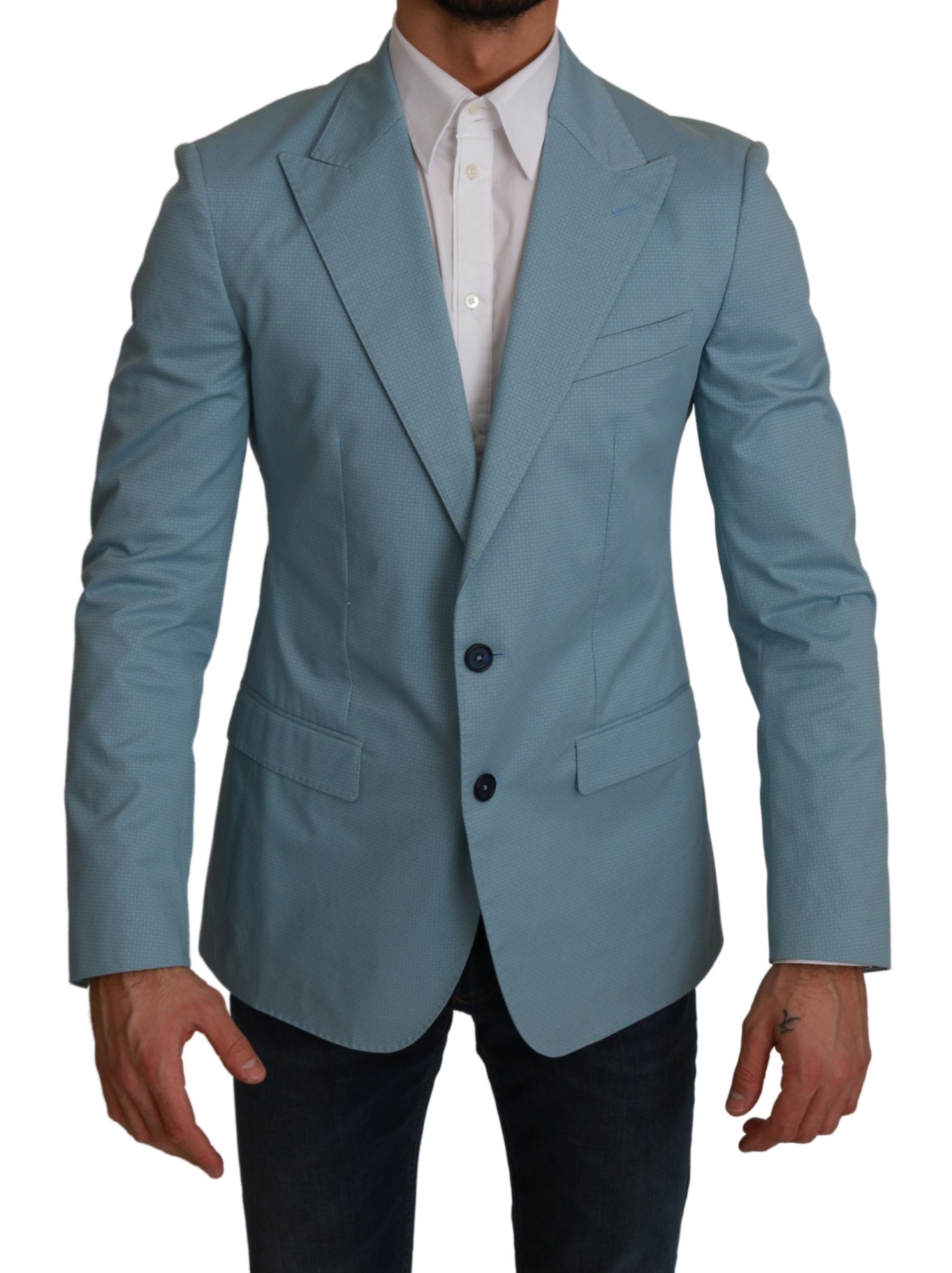 Dolce & Gabbana Blue Slim Fit Coat Jacket MARTINI Blazer Dolce & Gabbana