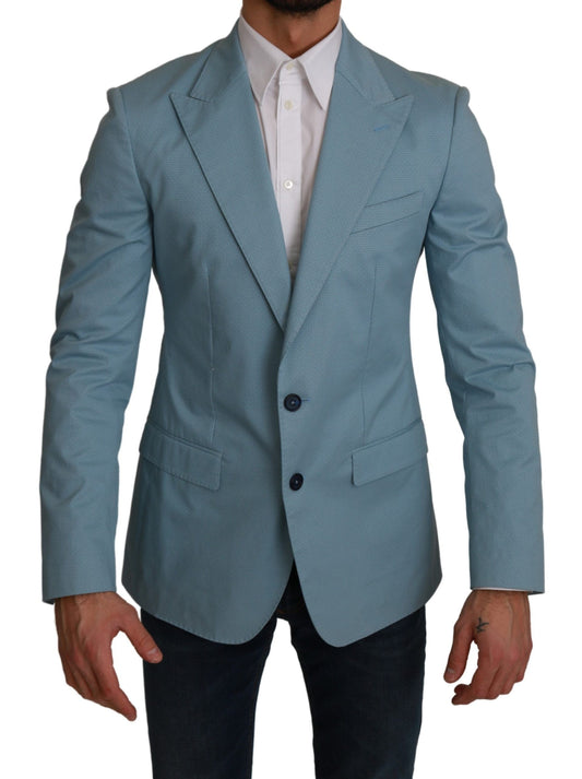 Dolce & Gabbana Blue Slim Fit Coat Jacket MARTINI Blazer Dolce & Gabbana